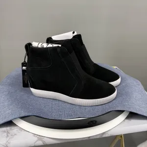 Sorel Out N About Pull-On Wedge‎ Sneaker Women 7 Black Waterproof Suede Bootie thumbnail 2