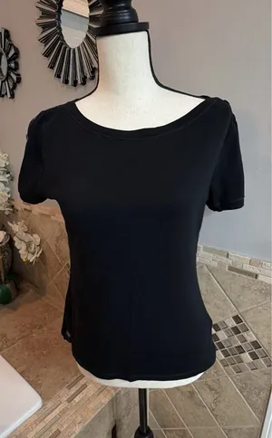Ralph Lauren Black Short-Sleeve Scoop Neck Top thumbnail 1
