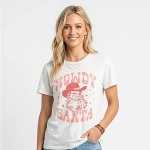 Golden Rose clothing Howdy Santa graphic T-shirt size medium thumbnail 2