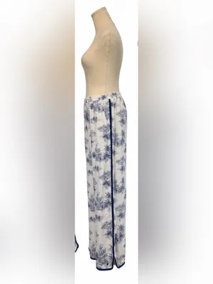 Sienna Sky Blue Toile Wide-Leg Lounge Pants thumbnail 2