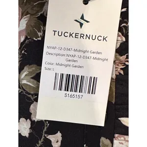 Tuckernuck Midnight Garden Floral Print Ruffle Collar Button Front Dress‎ Size L thumbnail 4