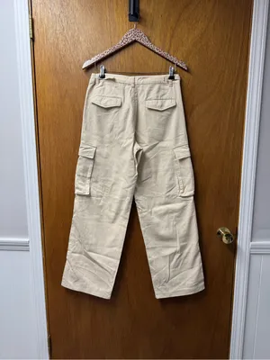 YoungLA Womens Metro Cargo Pockets Pants Womens Beige Khaki Small NEW NWT thumbnail 10