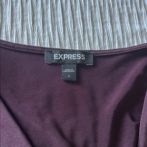 Express Deep Purple Wrap Bodysuit thumbnail 2