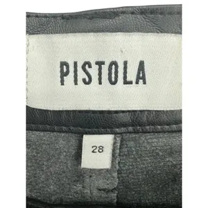 Pistola Stevie High Rise Wide Leg Pants Slate Black Faux Vegan‎ Leather Size 28 thumbnail 2