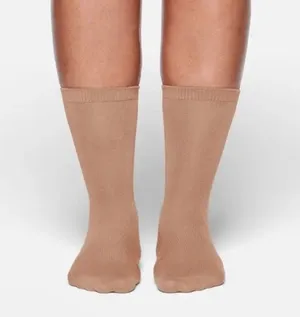 NWT SKIMS Everyday Crew sock in Sienna thumbnail 1