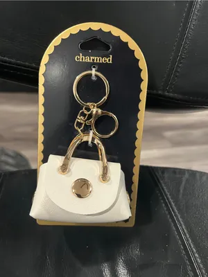 White Mini Purse Keychain thumbnail 3