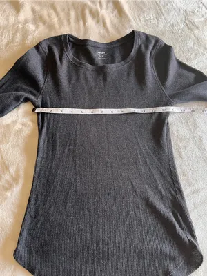 Old Navy Charcoal Gray Long Sleeve Comfy Waffle Print Thermal Women’s Top Shirt Sz S EUC thumbnail 5