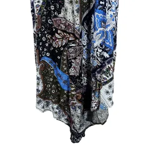 Ganji LA Boho Paisley Handkerchief Hem Maxi Dress Multi Color Festival Size S thumbnail 4