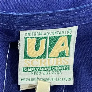 UA Scrubs Uniform Advantage Solid Blue Scrub Top Shirt Size Medium M thumbnail 3