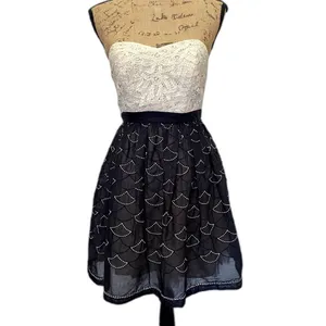 Anthropologie Meadow Rue Battenberg Lace Strapless‎ Dress Coquette US Size 0 thumbnail 3