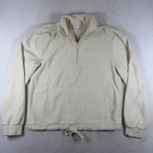 Beyond Yoga Womens Cream Fleece Quarter Zip Pullover Sweatshirt FP7818 Small USA thumbnail 1