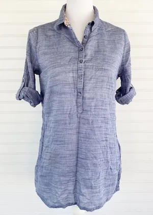 Canyon River Blues Button top Size Medium blue‎ chambray thumbnail 1