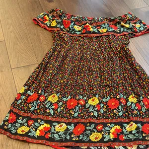 Supreme Fashion Black Floral Ruffle-Accent Off-Shoulder Dress Size XL C9-017 thumbnail 6