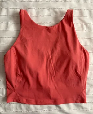 Lululemon Women's Coral Crop Top - Sleek Scoop Neck thumbnail 1