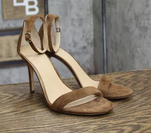Lauren Ralph Lauren Womens Allie Stiletto Heels Sandals Tobacco Brown 10B thumbnail 1