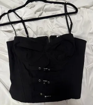 princess polly black buckle corset top thumbnail 1