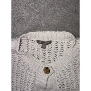 J Crew Sweater Womens XL White Cropped Cardigan Textured Pointelle‎ Coastal Chic thumbnail 5