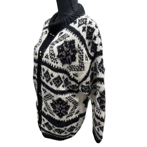 NOMADIC TRADERS Hand Made 100% Wool Cardigan Button Sweater Chunky Knit Size M‎ thumbnail 2