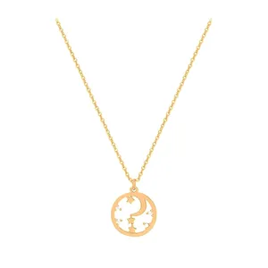NEW 14k Gold-Plated Moon & Star Pendant‎ Necklace thumbnail 2