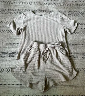 Paper Crane Waffle knit matching set thumbnail 1