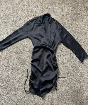 Zara Black Satin Effect Mini Dress thumbnail 3