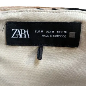 Zara Velvet Floral corset crop bustier corset style top medium tan and black thumbnail 4