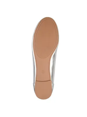 NWT Journee Collection Womens Kavn Ballet Flat Comfort Sole KAVN Silver Gray 6M thumbnail 4