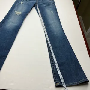 True Religion Becky Womens Size 27 Blue Denim Jean Distressed Low Rise *FLAWED‎ thumbnail 10