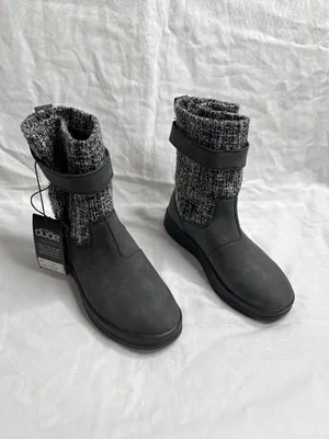 Hey Dude Robin Black Womens Knit Boots US 5 EU 36 thumbnail 2