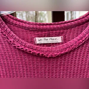 FREE PEOPLE We The Free Womens Roll With It Ribbed Distressed Thermal Shirt|Sz:S thumbnail 14