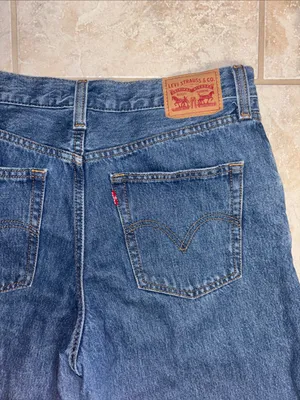 Levi's Blue Wide Leg Flare Jeans thumbnail 4
