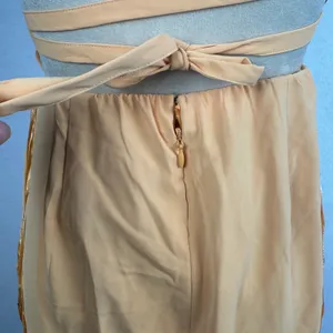 New Abercrombie‎ Fitch Orange Spaghetti Strap Ruched Side Slit Midi Dress Small thumbnail 7