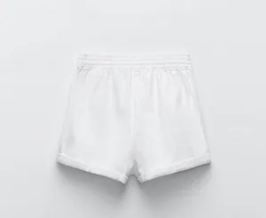 ZARA roller cotton white shorts thumbnail 6