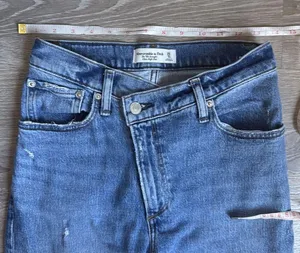 Abercrombie & Fitch 90s Straight Ultra High Rise Criss Cross Jeans 25 thumbnail 7