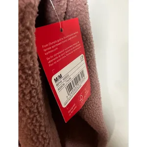 Kari Traa Rothe Hoodie Women Medium Taupe Half Zip Teddy Fleece 622570 NEW‎ thumbnail 4