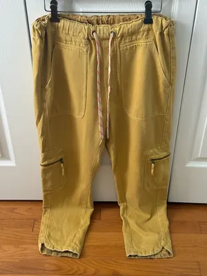 Anthropologie Pilcro Cottage Utility Pants in Gold/Mustard thumbnail 2