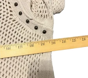 Rock and Republic Cream Studded Sweater Size L thumbnail 5