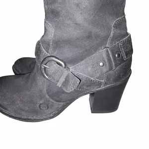 Born Black Distressed Nubuck Leather Tall Heeled Riding Boots 38 7 thumbnail 3