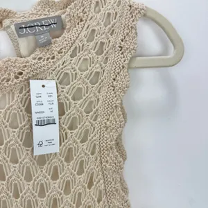 J.Crew Pointelle Sleeveless Sweater Dress Natural Beige Resort Boho Medium NWT thumbnail 8