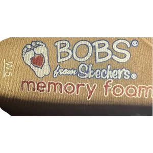 BOBS From Skechers Memory Foam Tan Espadrilles Rhinestone Wedge Platform Women 5 thumbnail 6