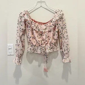 TULAROSA Ruffle Floral Print Blouse‎ size XS Textured thumbnail 2