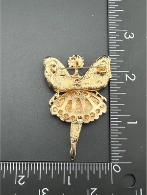 Elegant Crystal Ballerina Brooch Pin thumbnail 4