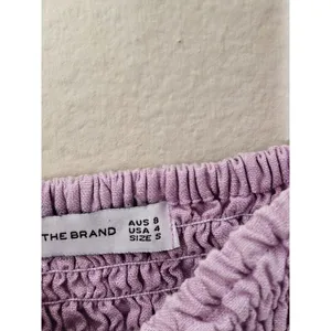 Faithful the Brand Annibelis Linen Mini Dress‎ Lilac Puff Sleeves Size Small thumbnail 6