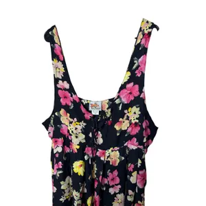 La Femme‎ Vintage Floral Rayon Lace Up Maxi Dress Black Pink Plus Size 2X thumbnail 2