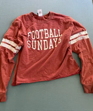 Modern Lux 'Football Sundays' Cropped Long Sleeve Tee thumbnail 1