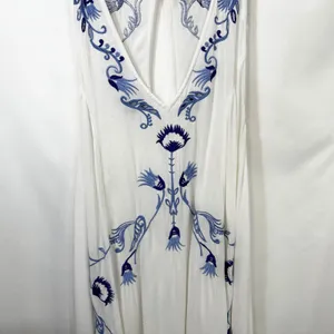 Free People Medium Slip Dress Adelaide Festival White Blue Floral Boho Mini 195‎ thumbnail 5