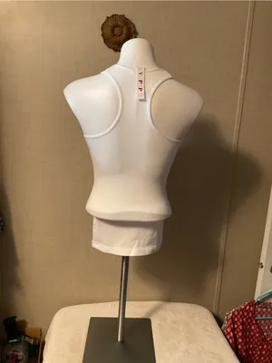 Women's White Racerback Tank Top with Crystal Detail thumbnail 4