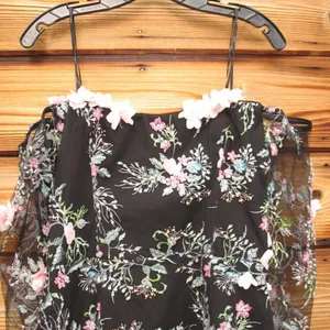 NWT Elliatt Gaia Black Floral Mini Dress Size L thumbnail 8