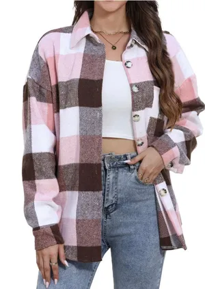 NEW Plaid Flannel Shirts Oversized Long Sleeve Button Down XL thumbnail 1