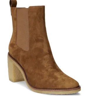 Ralph Lauren Marianna Bootie - Water Repellant Suede Brown Size 5.5 thumbnail 1